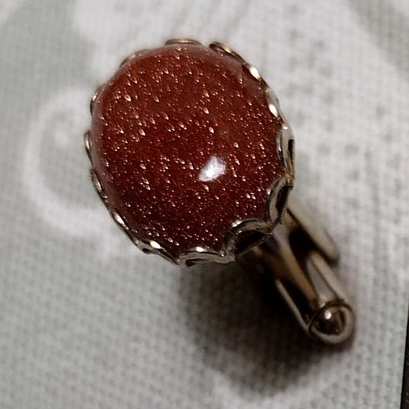 Goldstone Cufflink & Tie Clip Set - Picture 5 of 6